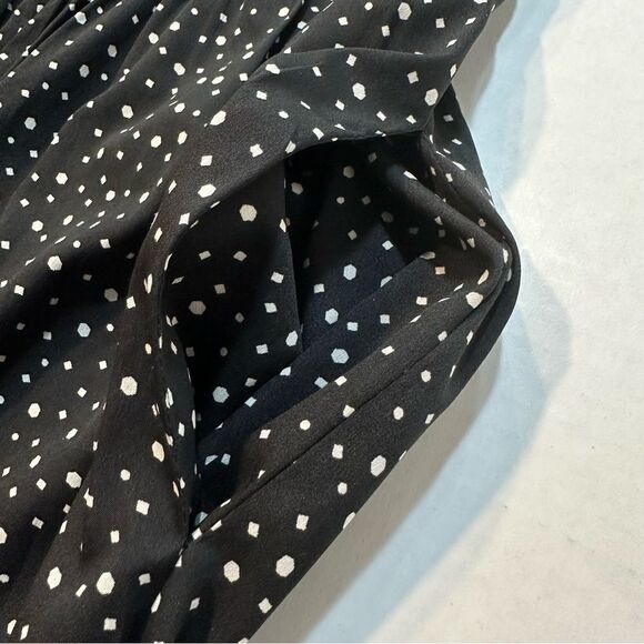 Band of Gypsies Jumpsuit Black White Polka Dot Wide Leg Smocked Back Size S - Picture 4 of 11